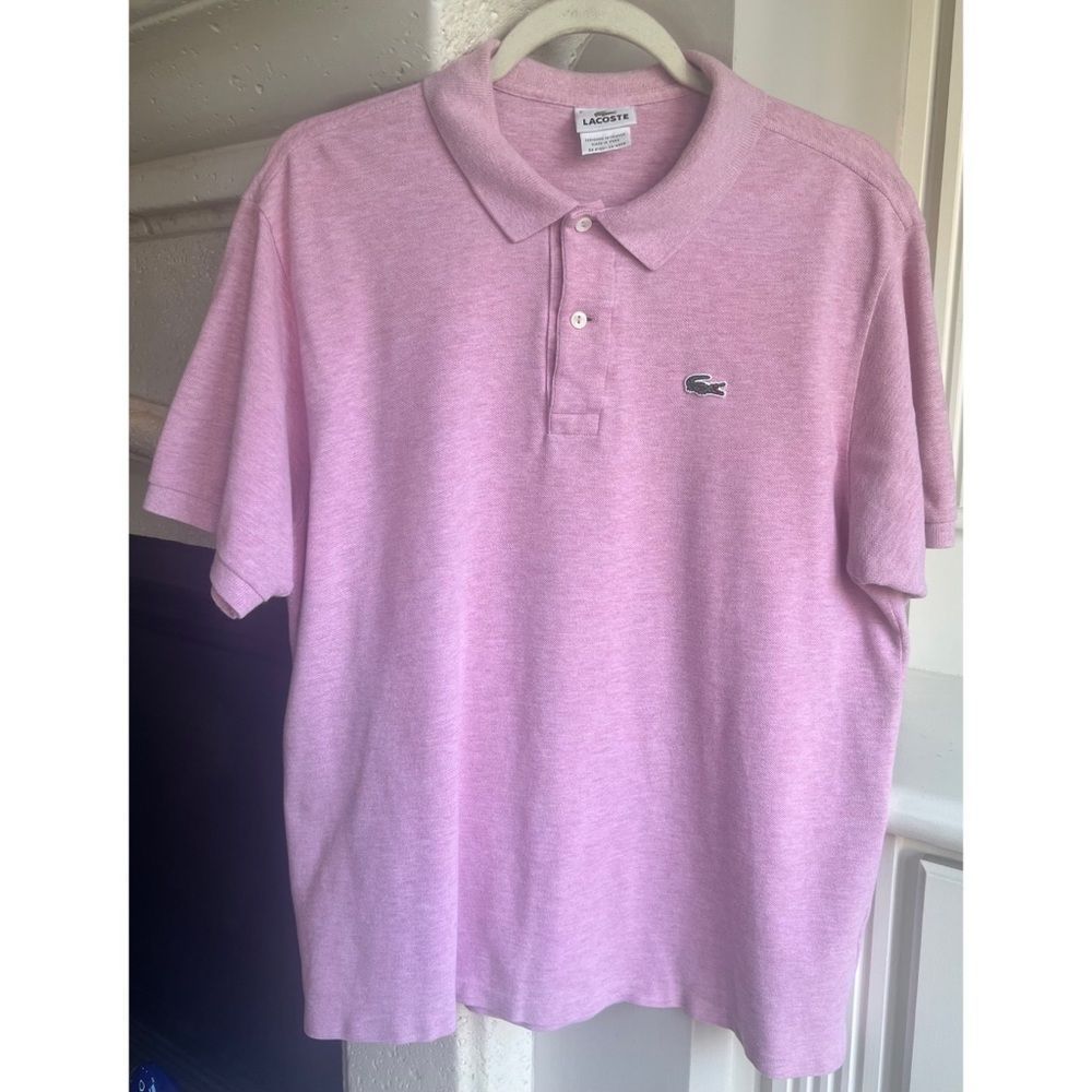 Lacoste Men’s Polo Short Sleeve Light Pink Shirt 5191L Size 6/Excellent